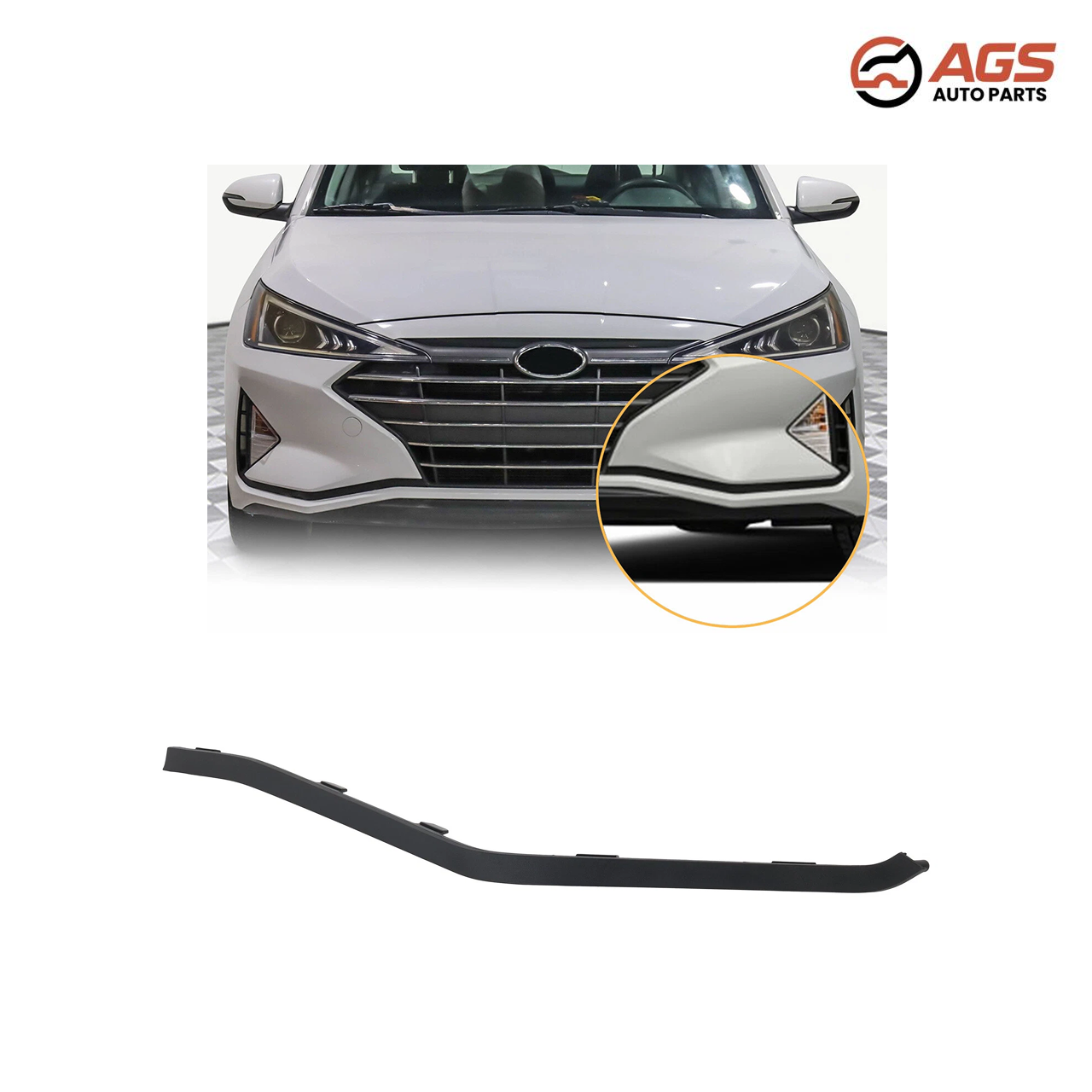HYUNDAI ELANTRA 2019-2020 - LT FRONT BUMPER MOLDING (USA Built)