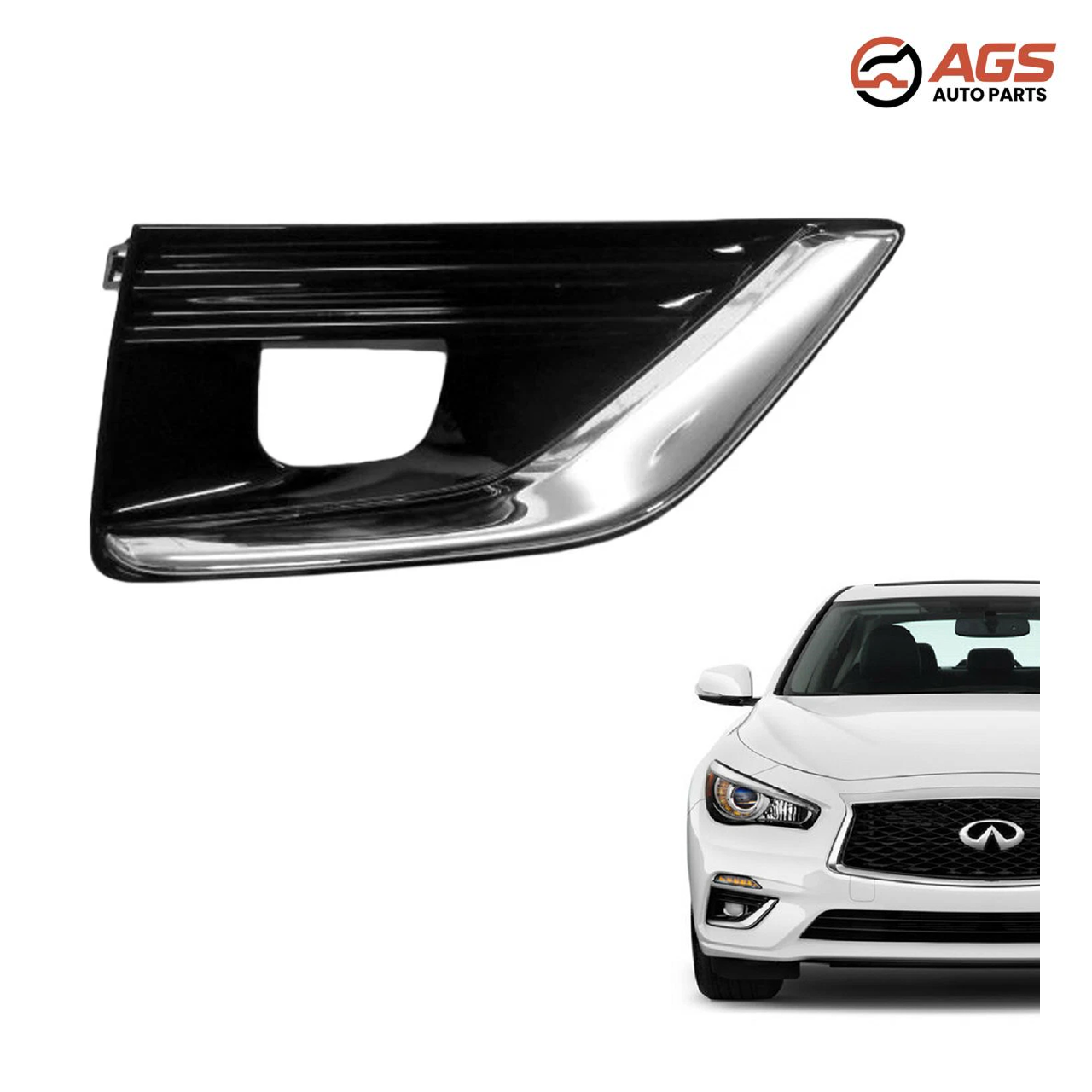 INFINITI Q50 2018-2023 - RT FRONT BUMPER INSERT (Luxe; Fog Lamp Bezel; w/Fog Lamp)