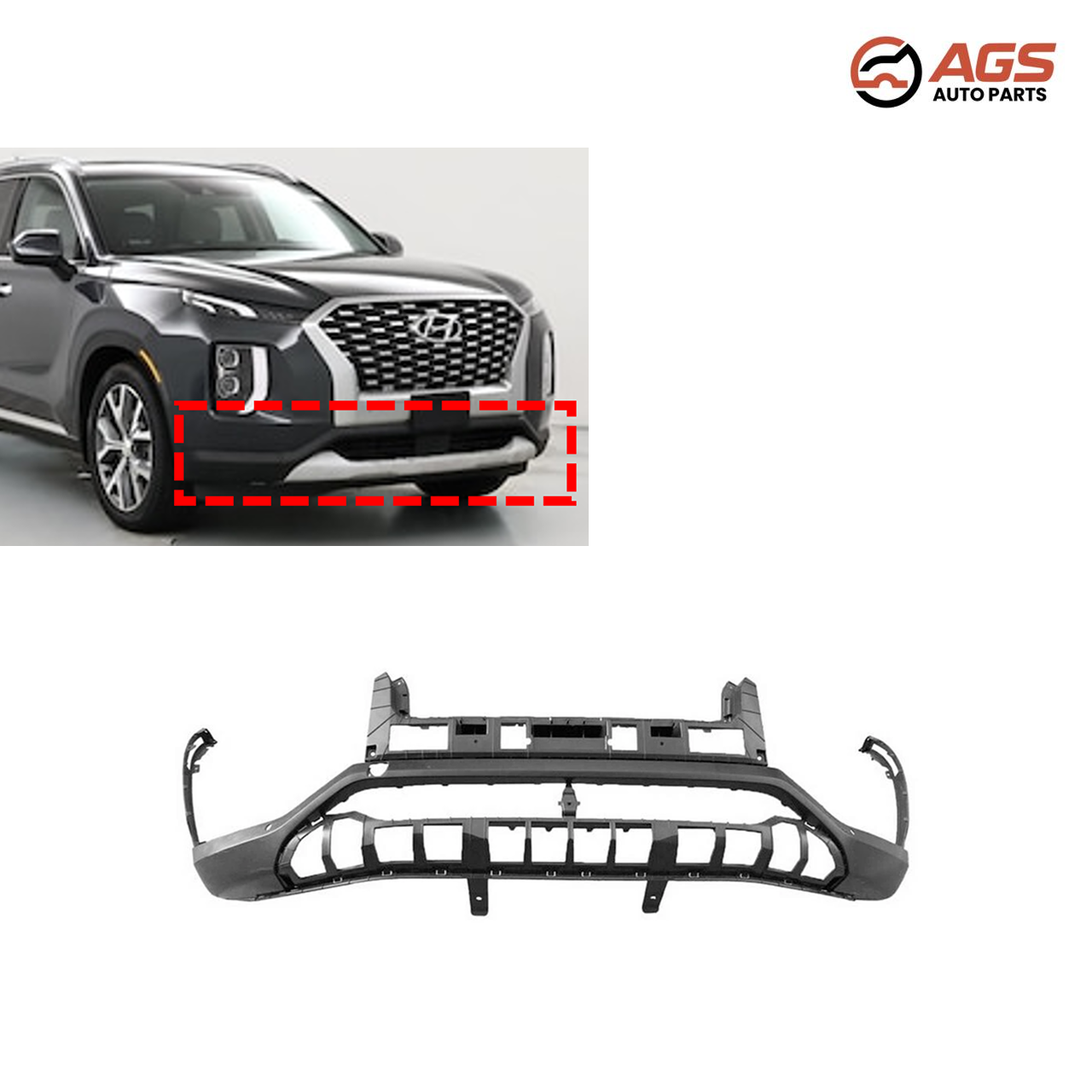 HYUNDAI PALISADE 2020-2022 - FRONT BUMPER COVER LOWER (Limited|Ultimate; w/Park Assist Sensors; prime)