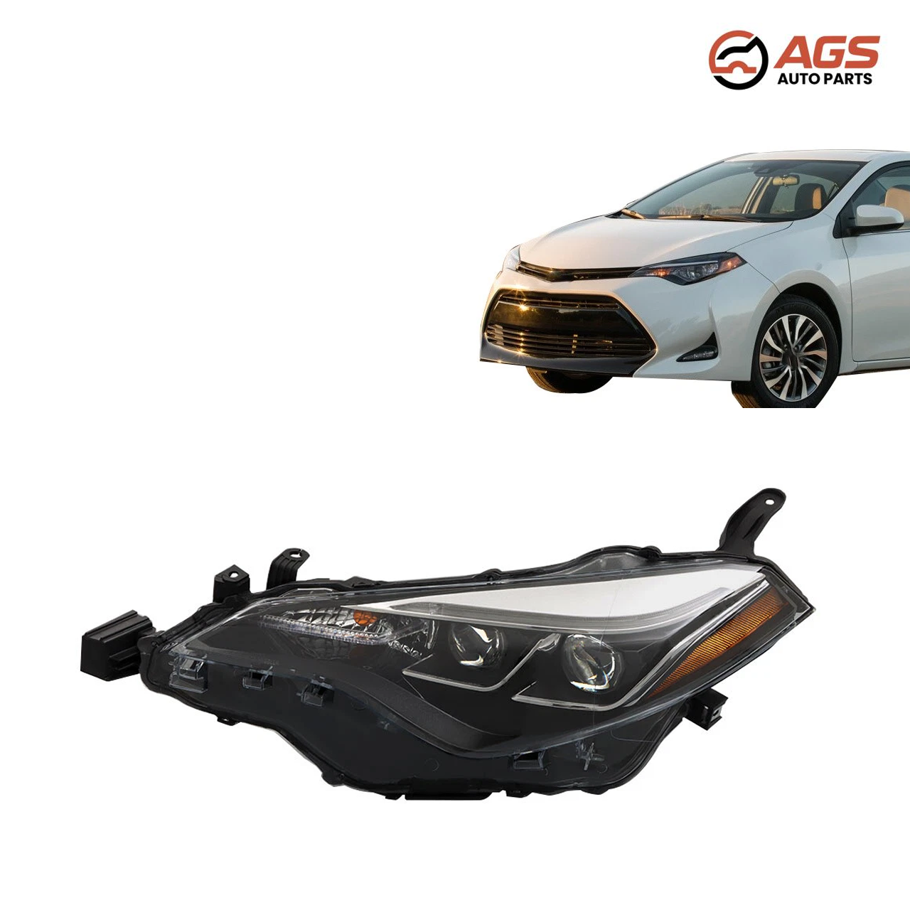 TOYOTA COROLLA 2017-2019 - LT HEADLAMP ASSY COMPOSITE (CE|L|LE|LE ECO; Bi-LED; w/LED DRL)
