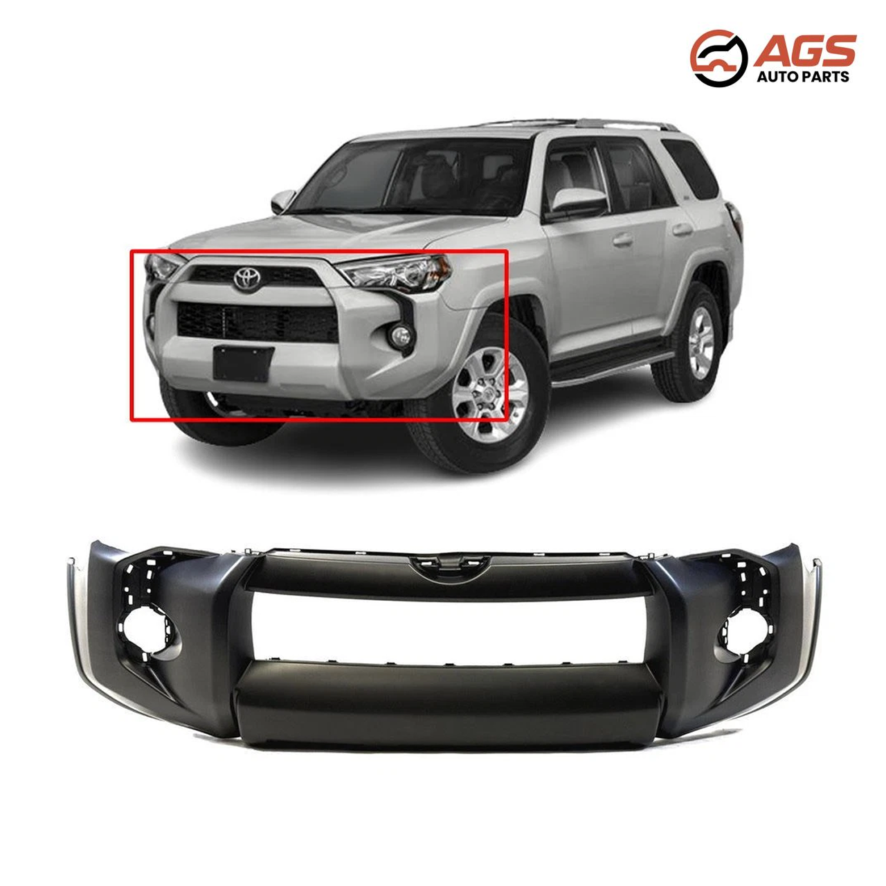 TOYOTA 4RUNNER 2014-2024 - FRONT BUMPER COVER (SR5 w/o Trail Pkg|SR5 Premum; w/o Chrome Trim; prime)