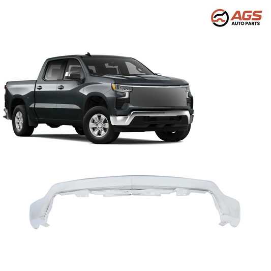 CHEVROLET SILVERADO 1500 2022-2025 - FRONT BUMPER FACE BAR (w/o Parking Assist; Chrome)