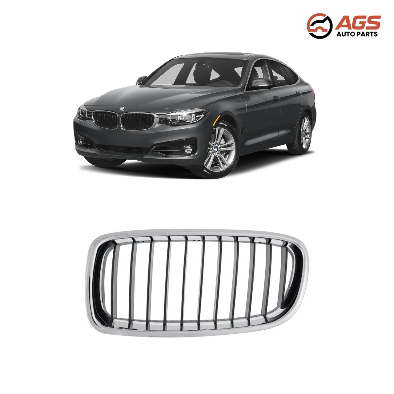 BMW 328i 2012-2019 - LT GRILLE ASSY (F30; Standard; SChrome Trim)