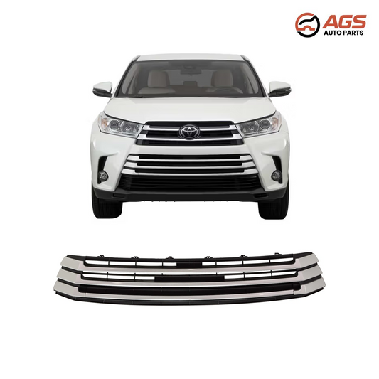 TOYOTA HIGHLANDER 2017-2019 - FRONT BUMPER GRILLE (w/o Around View Monitor; Silver)