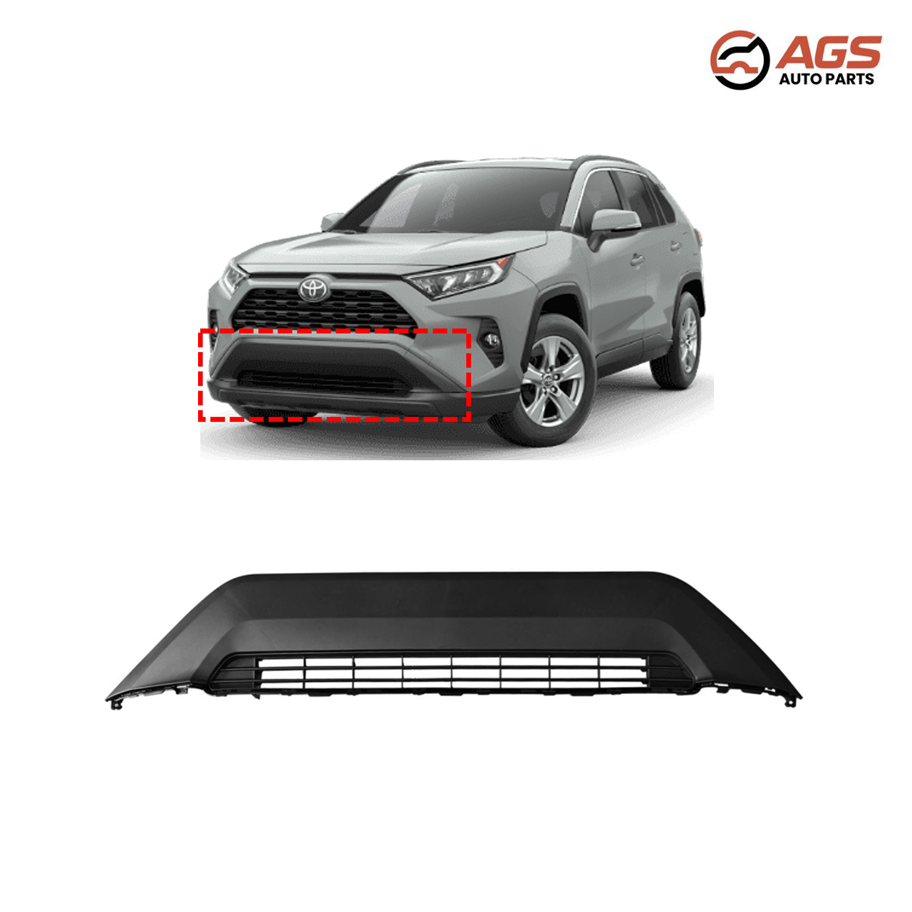 TOYOTA RAV4 2019-2021 - FRONT BUMPER GRILLE (LE|Limited|XLE|XLE Premium; w/o Tow Hook Hole; North America Built)
