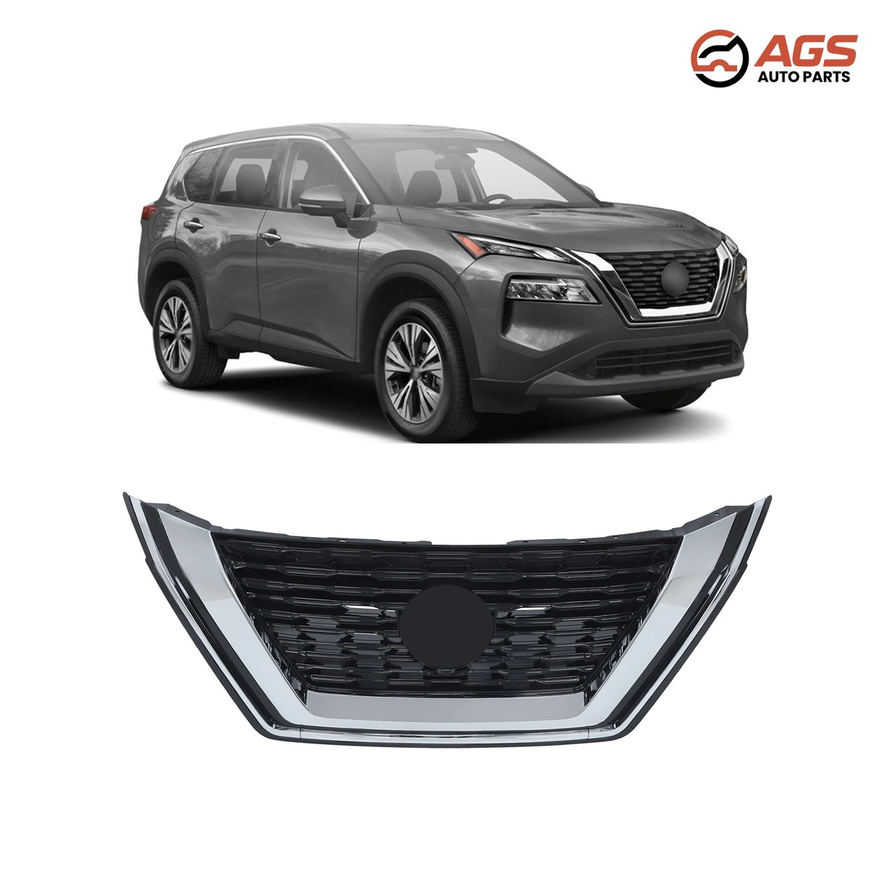 NISSAN ROGUE 2021-2023 - GRILLE ASSY (SL|SV; USA Built; w/Around View Monitor)
