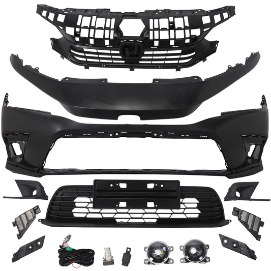 HONDA CIVIC 2022-2024 - FRONT BUMPER COVER (KIT) (Sedan; prime)